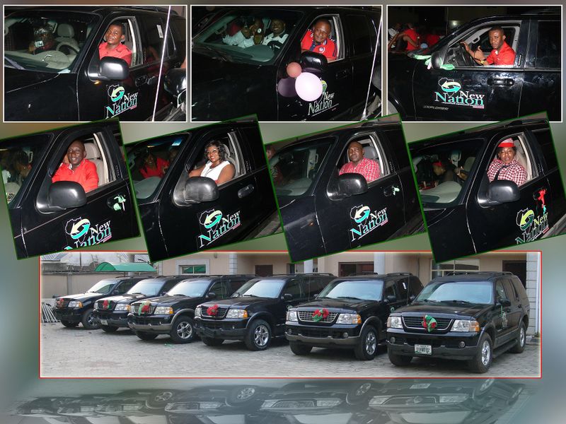 File:Charles Dukwe giving vehicles to his staff .JPG